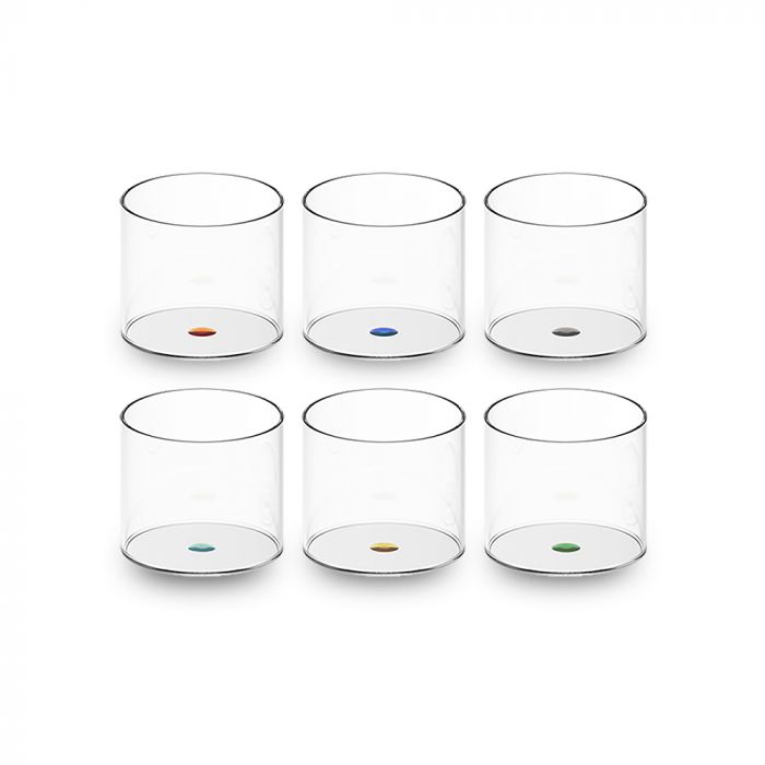 WD Lifestyle - Set 6 bicchieri in vetro borosilicato decorati con 6