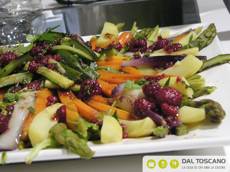 ricetta insalata al vapore con salsa ai frutti di bosco Gianfranco Allari